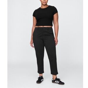 NEW Gap Women Downtown Khaki‎ Pants Black 16 Cotton Stretch Ankle Casual Work